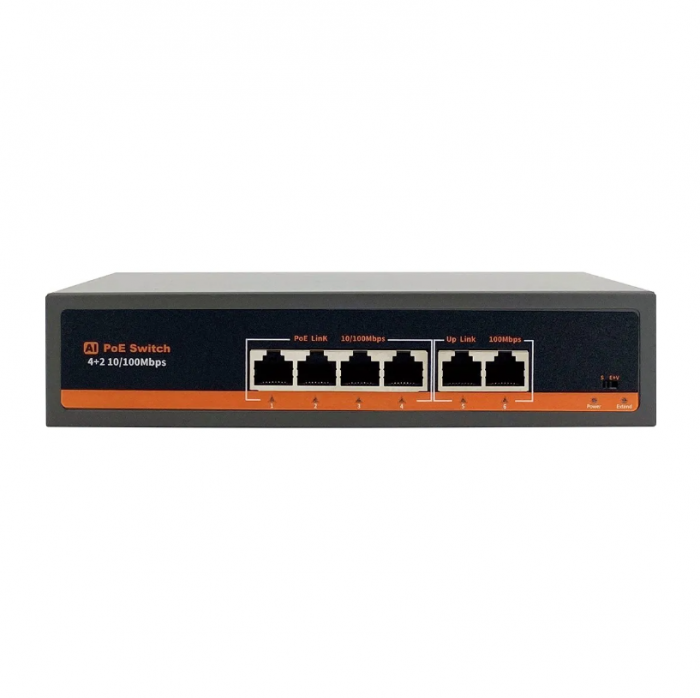 Switch smart PoE 4 porturi 10/100mbps, 78W, 4FE(PoE)+2FE, G0420FBL-C [1]