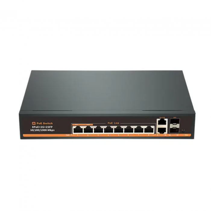 Switch smart PoE 8 porturi 100/1000mbps, 120W, 8GE(PoE)+2GE+2SFP, G0822GB [1]