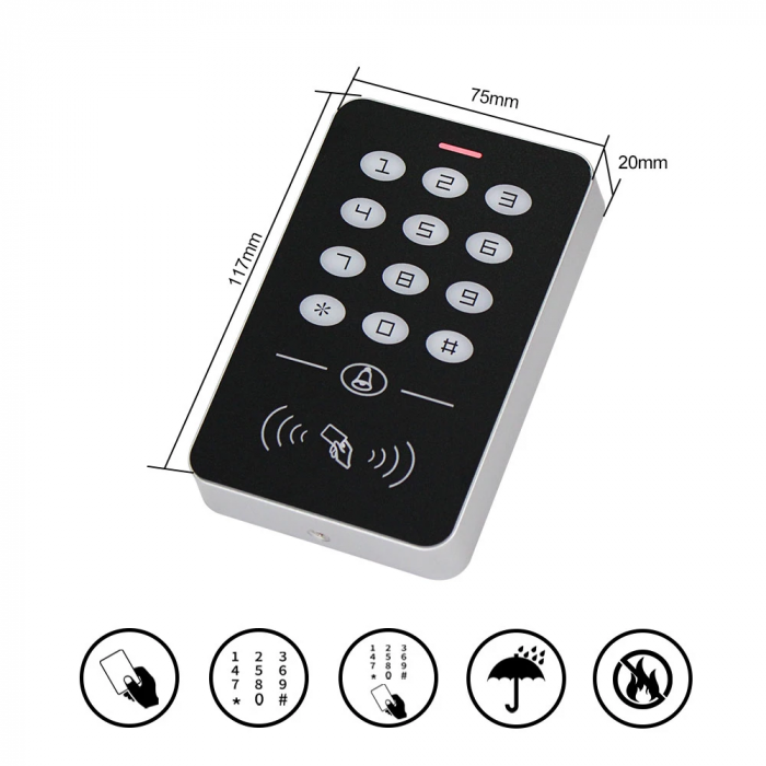 Tastatura control acces IP20 standalone RFID EM si cod TA-A1 [2]