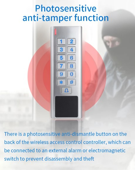 Tastatura control acces standalone EP-A8-EM-Tuya, iluminata, RFID, IP65, carcasa aluminiu, card si PIN [4]
