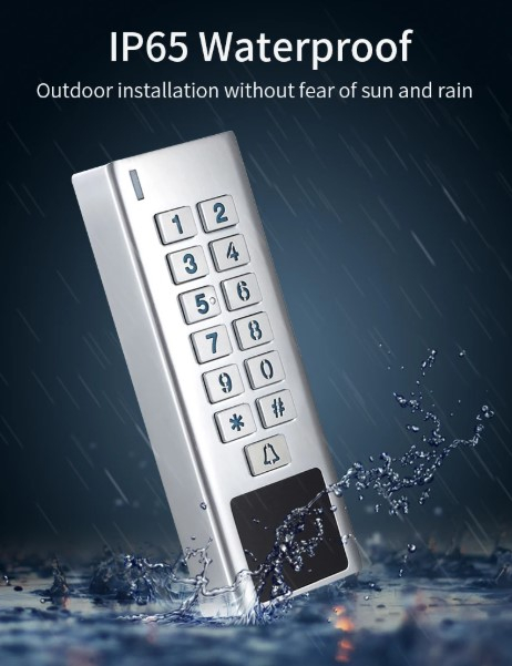 Tastatura control acces standalone EP-A8-EM-Tuya, iluminata, RFID, IP65, carcasa aluminiu, card si PIN [2]