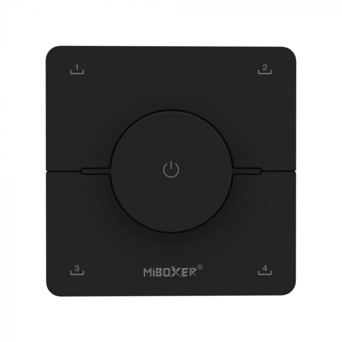 Telecomanda de perete rotativa MiBoxer, K0, 4 zone, Monocolor/Dual White, 2.4Ghz, Negru [1]