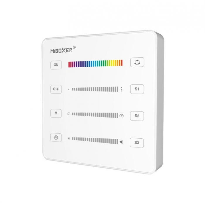 Telecomanda control dispozitive multiple MiBoxer B6-W, RF 2.4GHz, 2xAAA, 86x86x15mm, control de la distanta 30m, scene, alb [2]