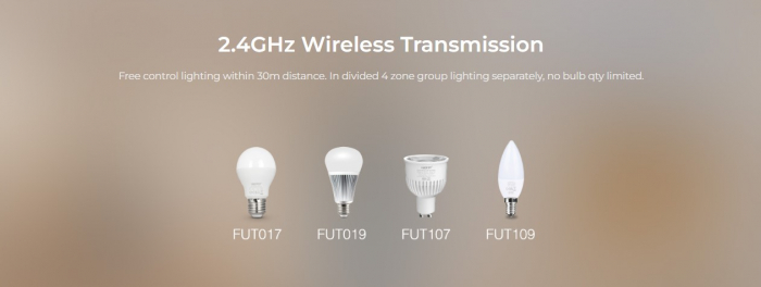 Telecomanda de perete MiBoxer, K1-W, 2.4Ghz cu buton rotativ, dual white/monocolor, alb [3]