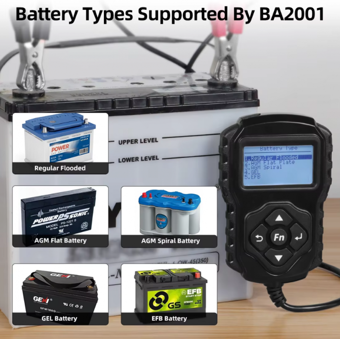Tester de baterii 12V/24V  BA2001 IN 8V-30V cu QR Code [6]