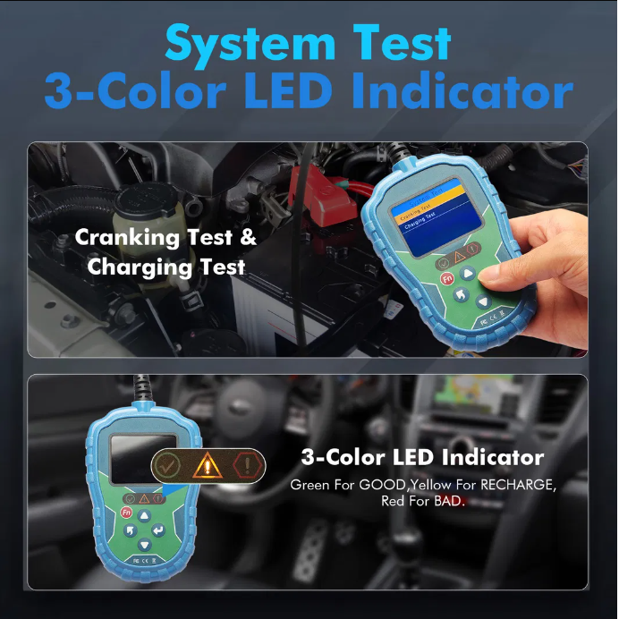 Tester de baterii auto/moto 12V/24V BA550 IN 5V-32V [3]