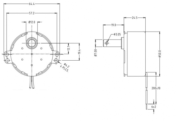 Motor cu reductor 220V~50Hz, 3W, 2,5rpm TYD-3 [6]