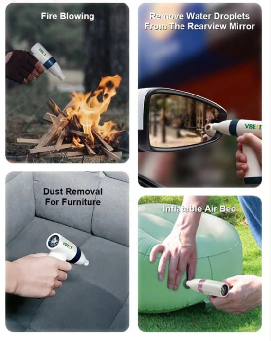 Ventilator portabil turbo cu lumina UV, suflanta 100000 RPM, baterie reincarcabila, BST-AP-03 [3]