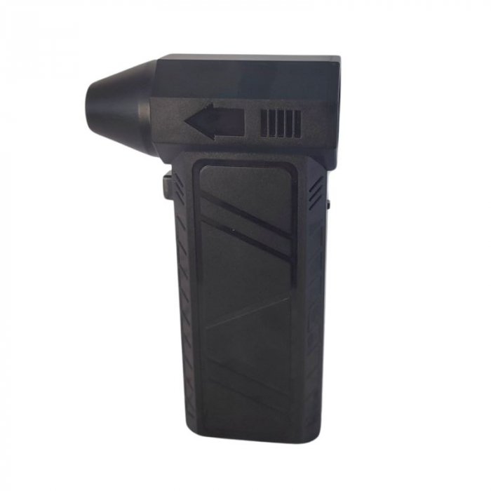 Ventilator portabil, Violent, S7, display LED, turbo fan, 130000 RPM, 5 trepte de putere, buton reglare putere 0-100, baterie 4000 mAh, negru [2]
