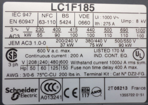 Contactor Telemecanique LC1-F185 [2]