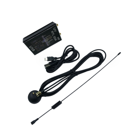 Receiver RTL-SDR USB HF/VHF/UHF 100 kHz–1.7 GHz cu antena si cablu, Software Defined Radio pentru monitorizare spectru [1]