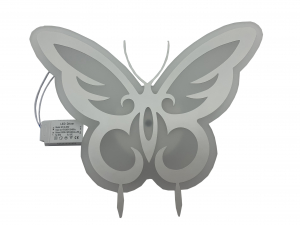 Lustre - Aplică ornamentală, model fluture alb, sticlă, cu LED alb rece/cald