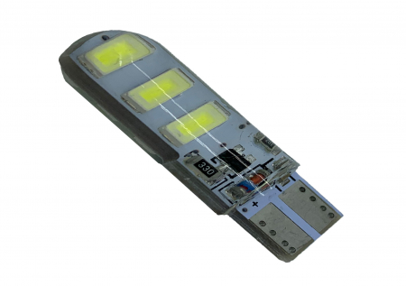 Accesorii si electrice auto - T10-G6-W/FLASH - LED auto T10 5730 6 SMD 12V silicon cu mod flash si mod static