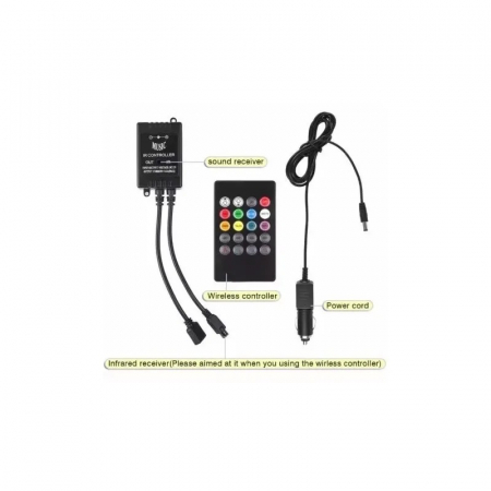 Sistem iluminare auto interior 9 LED RGB cu telecomanda [1]