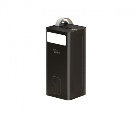 Powerbank - Acumulator extern 50000 mAh negru Konfulon J10, display si lanterna, 2 iesiri USB + 1 iesire Type C, 20W Fast Charge PD