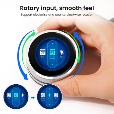 Display rotativ CrowPanel 1.28 inch, ESP32, IPS 240x240, touch si buton rotativ, programabil Arduino IDE si LVGL [3]