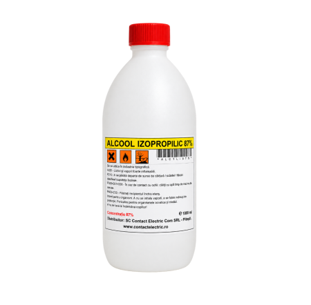 Echipamente de laborator - Alcool izopropilic 87%, 1 litru, pentru curatare si degresare tehnica(ALC1L-87%)