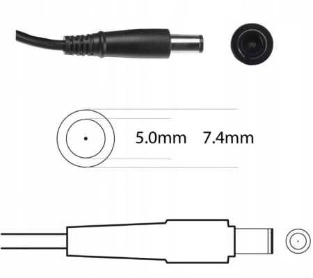 Alimentator laptop RDY cod AD07RDY 19,5V 3,34A  65W 7,4-5 mm, drept  pin: DA. Dell Latitude [1]