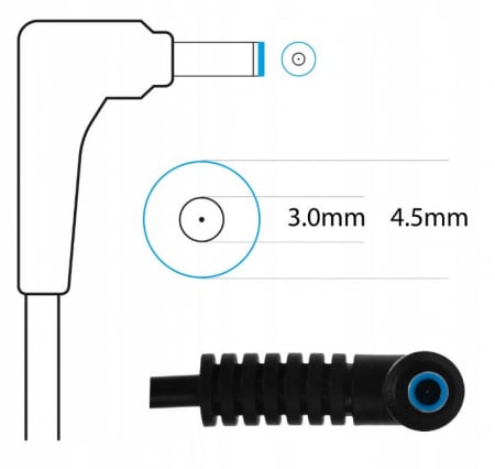 Alimentator laptop RDY cod AD49RDY 19,5V 3,33A  65W 4,5-3 mm, 90°  pin: DA. HP [1]