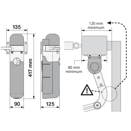 Kit automatizare poarta batanta Nice Alto 100 KIT, 24V, 100Nm, 2 motoare, telecomanda, fotocelule, lampa semnalizare [4]