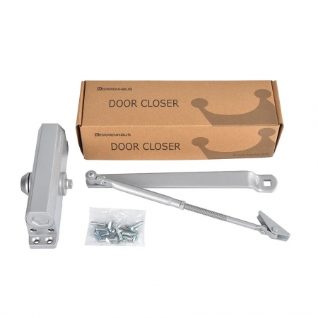Accesorii - Amortizor hidraulic cu brat pentru usi de 40-85kg, argintiu - Dorrenhaus D600
