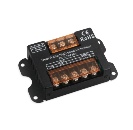 Amplificator pentru banda LED CCT (Alb cald + Alb rece) de mare viteza, DC 5-24V, 30A, negru [1]