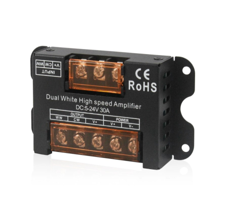 Amplificator pentru banda LED CCT (Alb cald + Alb rece) de mare viteza, DC 5-24V, 30A, negru [3]