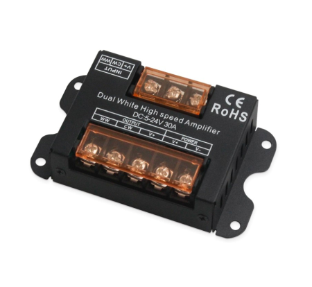 Amplificator pentru banda LED CCT (Alb cald + Alb rece) de mare viteza, DC 5-24V, 30A, negru [2]