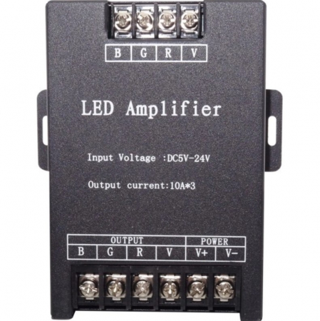 Amplificator banda LED RGB, 30A, 288W, 5–24V, 3 canale, IP20 [1]