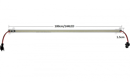 Bagheta led in carcasa din plastic 2835 100cm 144led/m alb rece 220VAC [1]