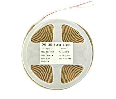 Banda LED COB 12V 5m, 480 LED/m, 6000K alb rece, 8mm, pentru mobilier, vitrine si profile LED [2]