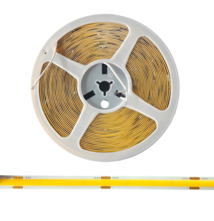 Banda led - Banda LED COB alb rece, 6000K, 24V, 480 LED/m, 14W/m, 8mm, rola 10m, lumina continua, iluminat interior, decorativ, IP20