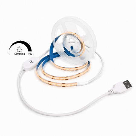 Banda LED USB 50 cm, Alb Cald 3000K, Dimabila 1-100%, 5V, 3.15W, IP20 [1]