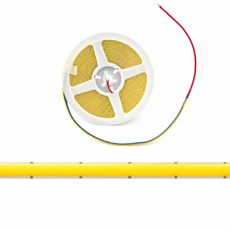 Iluminat - Banda LED COB 12V 5m, alb rece 6000K, 400 LED/m, 5mm, pentru mobilier, vitrine, rafturi si profile LED