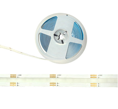 Banda LED RGB 24V DC, 5m, lumina continua fara puncte, 576 LEDs/m, 10W/m, IP20, pentru iluminat decorativ si mobilier [0]