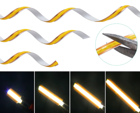 Banda LED COB alb cald 12V, 10m, 9W/m, 400 LED/m, latime 8mm, lumina continua, 3000K, Free Cut [1]