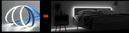 Banda LED COB alb rece, 6000K, 288 LED/m, 220V AC, 10m, IP20 [2]