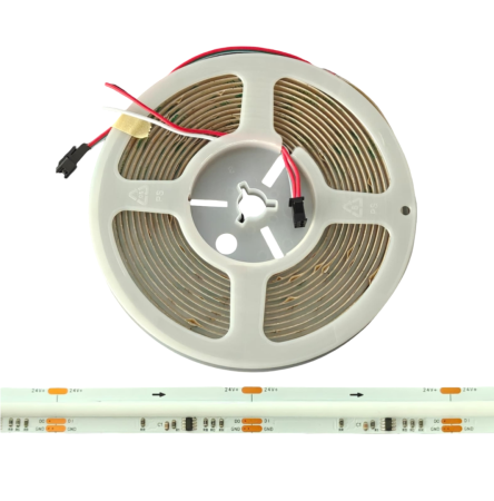 Banda led - Banda LED COB RGB+IC adresabila, 24V DC, 720 LED/m, 19W/m, 12mm, rola 5m, iluminat decorativ interior, efecte dinamice, control digital, IP20