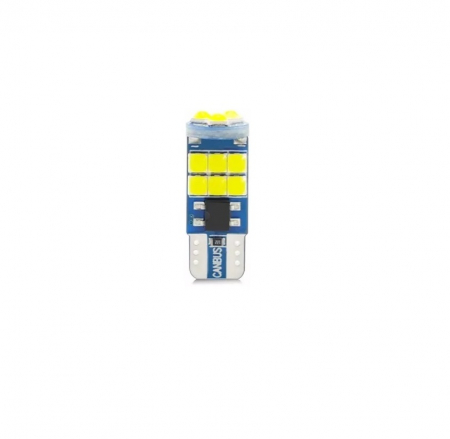Bec auto T10 PCB cu 15 led-uri 3030 si CANBUS alb [1]
