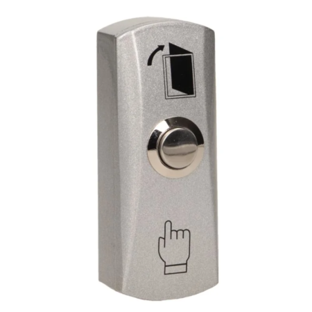 Buton EXIT metalic control acces, SW-51B, aliaj zinc, NO, pentru deschidere usa, montaj aparent [2]