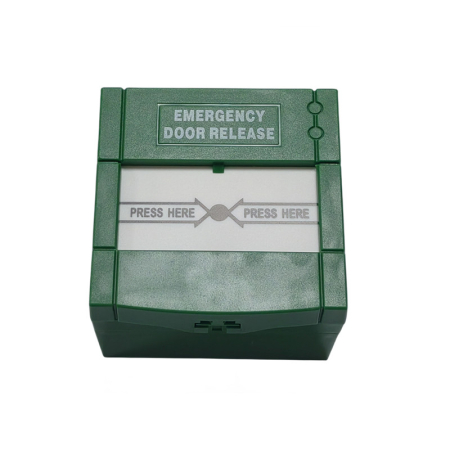 Buton de urgenta resetabil Break Glass pentru control acces, 2NO + 2NC, IP53, verde, EP-62G [1]