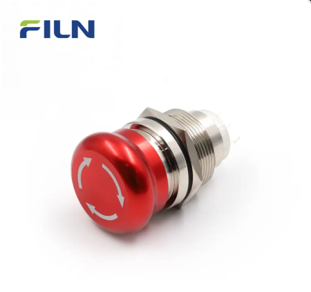 Buton Emergency Stop 22mm rosu, oprire urgenta, otel inoxidabil, contacte NO+NC, 12V DC, 3A, IP65, FLM22-MJ-1-XX000-S11Z3 [3]
