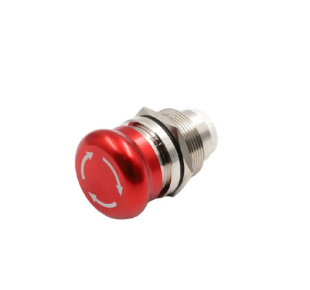 Intrerupatoare si comutatoare de circuit - Buton Emergency Stop 19mm rosu, oprire urgenta, otel inoxidabil, contacte NO+NC, 12V DC, 3A, IP65, FLM19-MJ-XX000-S11Z3