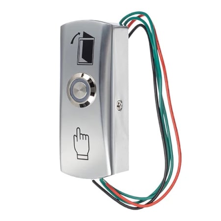Buton EXIT metalic control acces cu fire, SW-51BL, LED 12V, aliaj zinc, NO, pentru deschidere usa, montaj aparent [2]