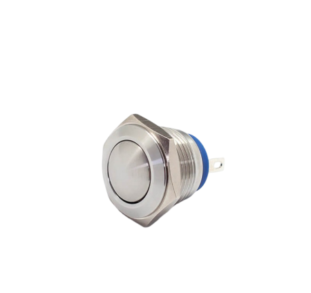 Intrerupatoare si comutatoare de circuit - Buton push fara mentinere, 5A 250V AC, 16mm, IP65, metalic, 2 pini, FLM16-FJ-2-XX000-S10M4