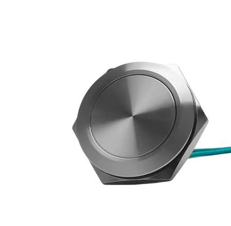 Intrerupatoare si comutatoare de circuit - Buton Push Metalic, 12-24V DC, 19mm, fara Retinere, conector 2 fire 20cm