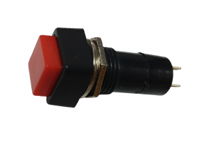 Intrerupatoare si comutatoare de circuit - Buton patrat fara retinere cu montare pe panou OFF-(ON)  Rosu 12mm Plastic 250V 3A