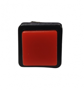Buton patrat fara retinere cu montare pe panou OFF-(ON)  Rosu 12mm Plastic 250V 3A [2]