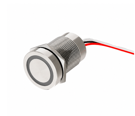 Intrerupatoare si comutatoare de circuit - Buton tactil SPST 19mm inox, LED rosu/verde, NO, 12-24V DC, 0.2A, IP67, cu revenire