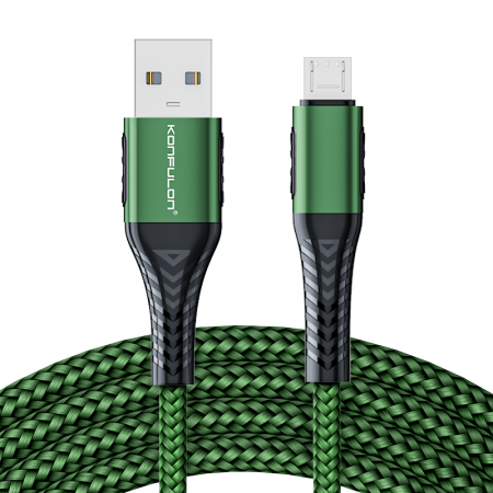 Cabluri USB - Cablu incarcare telefon 3A, USB - Micro, 2 m, verde DC32C-G